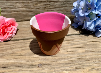 Neapolitan Ice Cream Flower Pot 3.5in