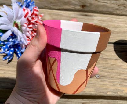 Neapolitan Ice Cream Flower Pot 3.5in