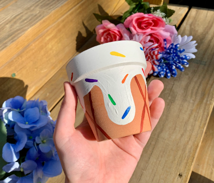 Vanilla Ice Cream Flower Pot 3.5in