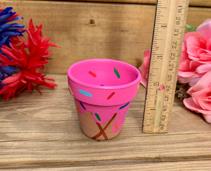 Mini Strawberry Ice Cream Flower Pot 2.25in
