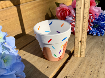 Vanilla Ice Cream Flower Pot 3.5in