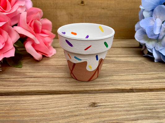 Mini Vanilla Ice Cream Flower Pot 2.25in