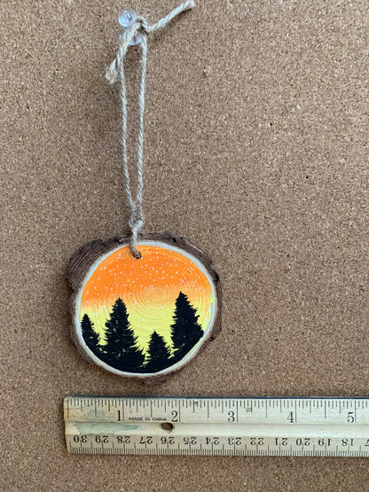 Yellow and Orange Sky Trees Ornament