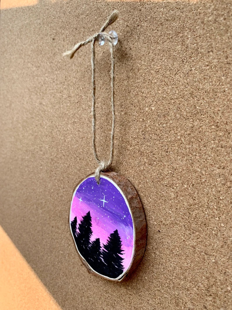 Purple and Pink Sky Trees Ornament