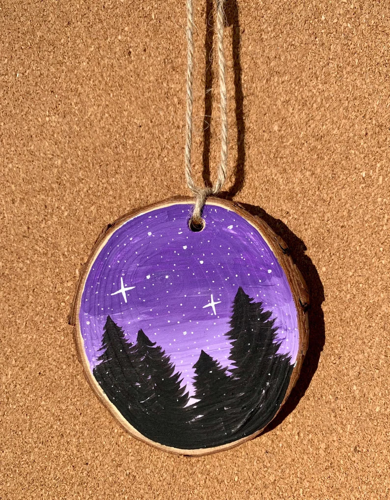 Purple Sky Trees Ornament