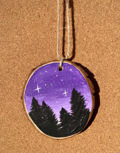 Purple Sky Trees Ornament