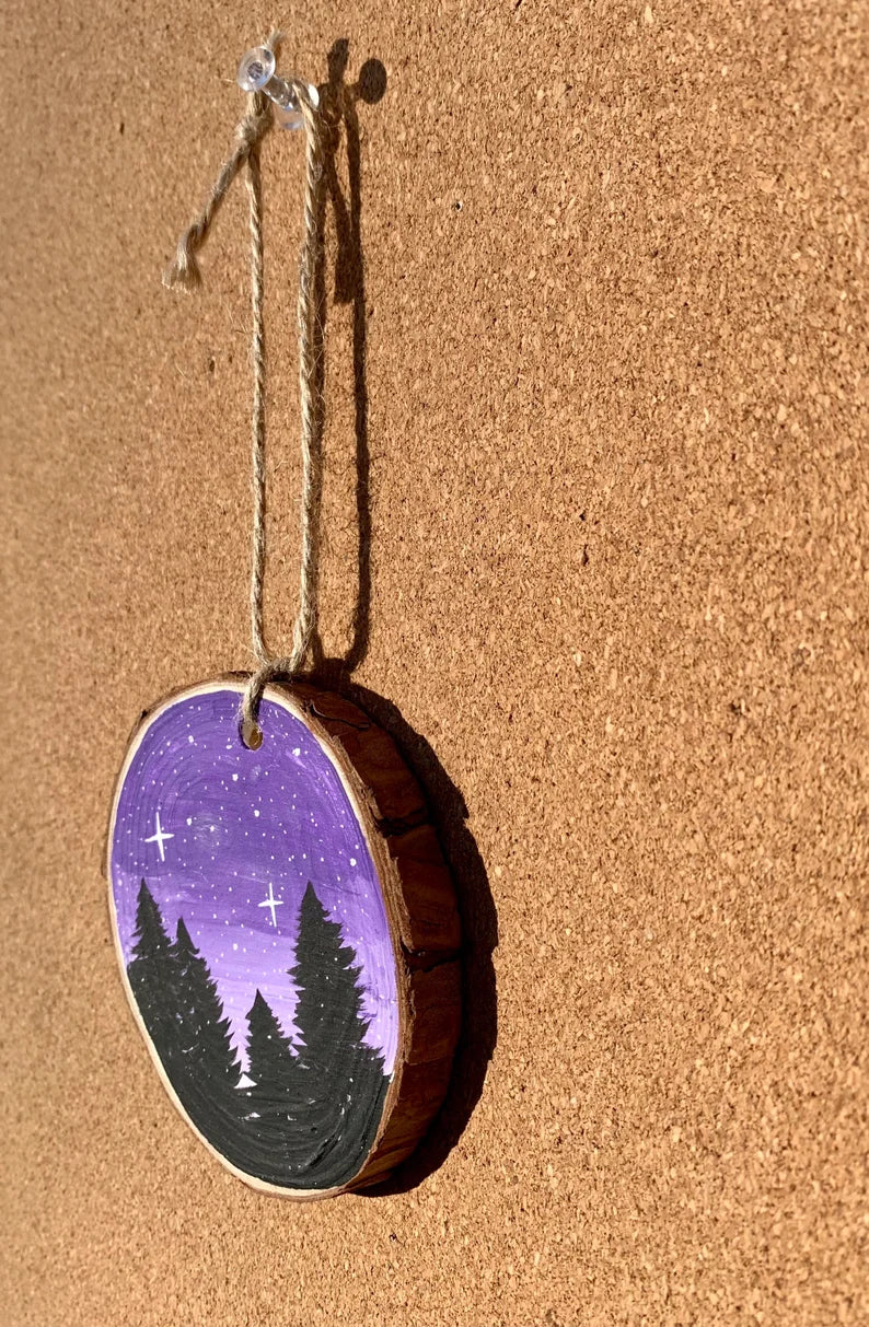 Purple Sky Trees Ornament