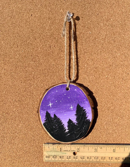 Purple Sky Trees Ornament