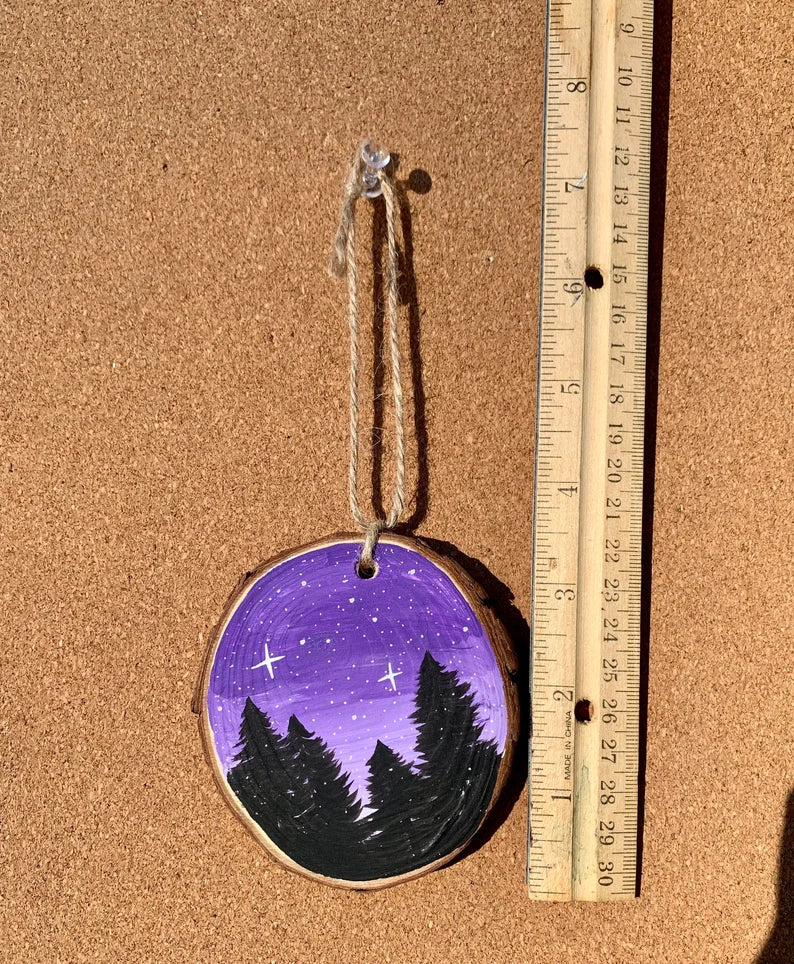 Purple Sky Trees Ornament