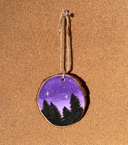 Purple Sky Trees Ornament