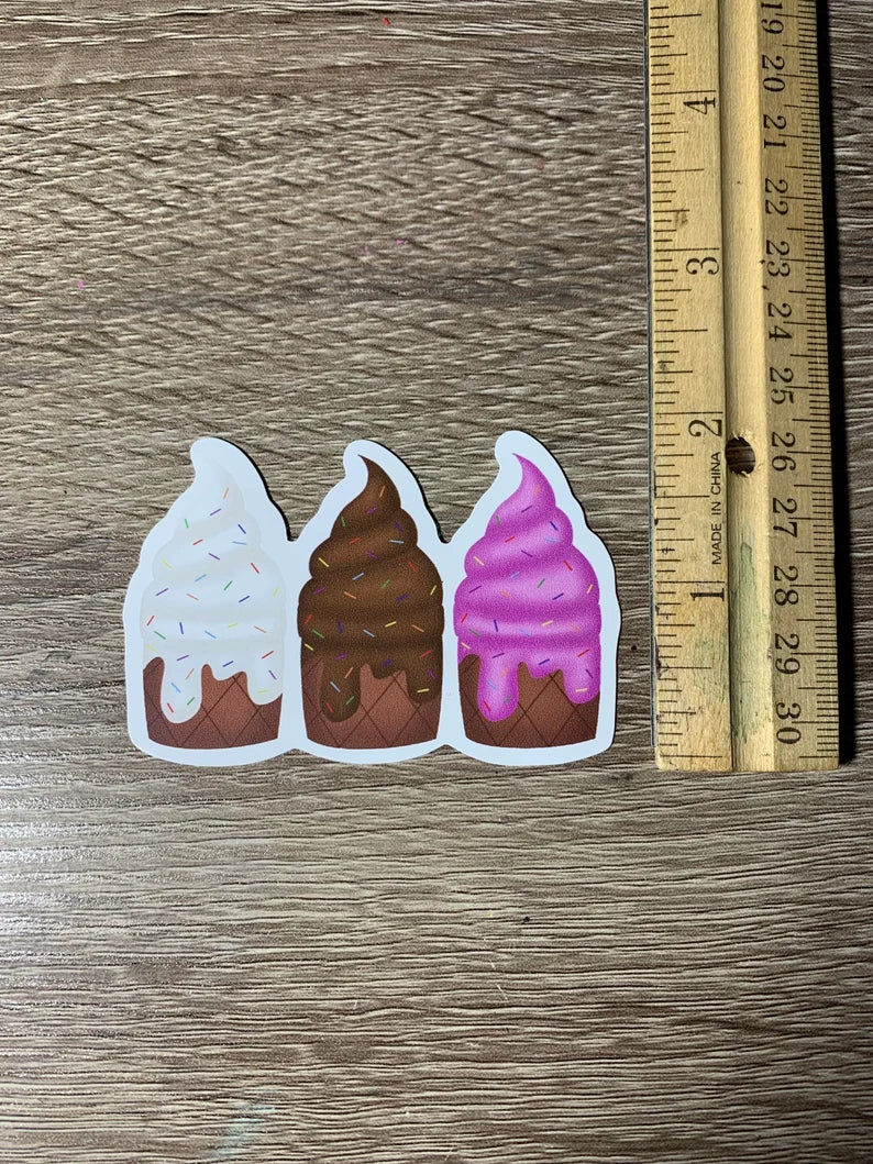 Ice Cream Flower Pots Sticker