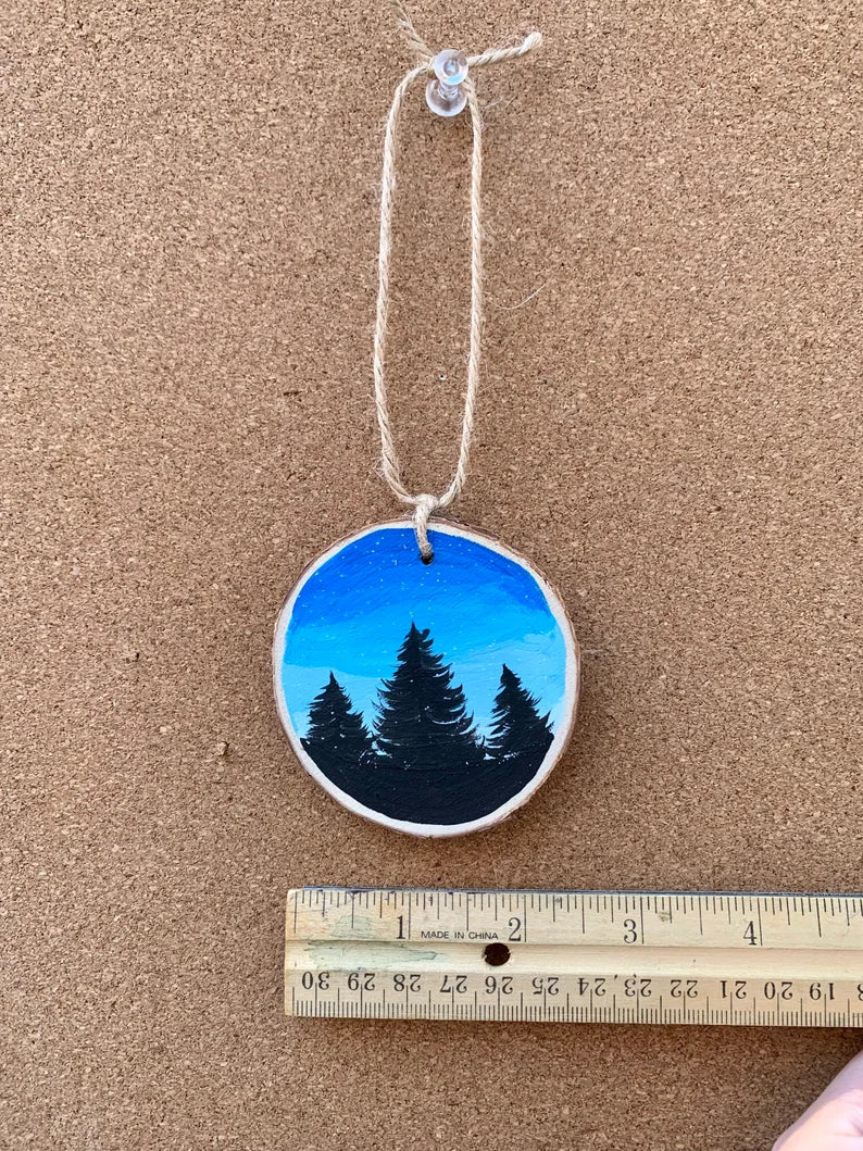 Light Blue Sky Trees Ornament