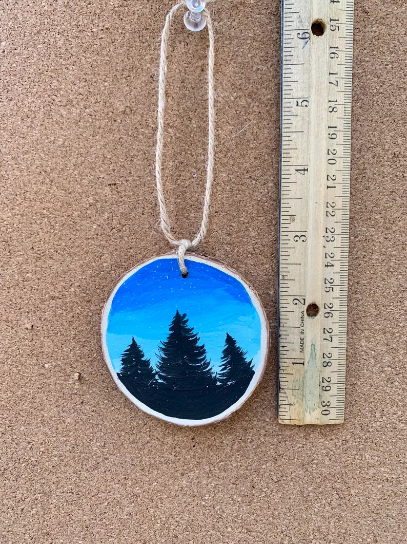 Light Blue Sky Trees Ornament