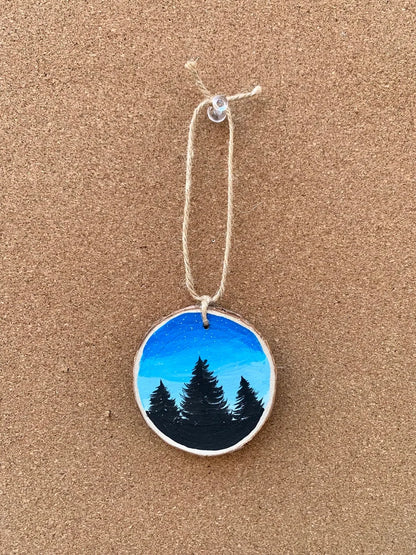 Light Blue Sky Trees Ornament