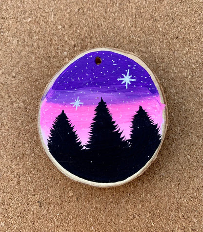 Purple and Pink Sky Trees Magnet